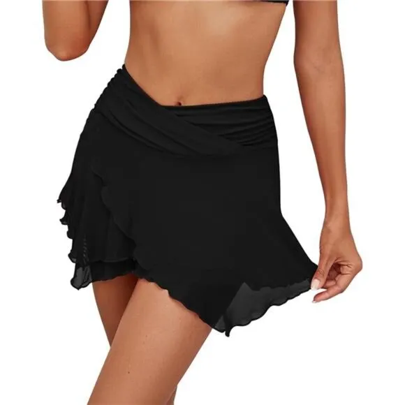 Swim Skirt Bottoms for Women Black