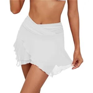 Swim Skirt Bottoms for Women White