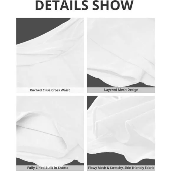 Swim Skirt Bottoms for Women White