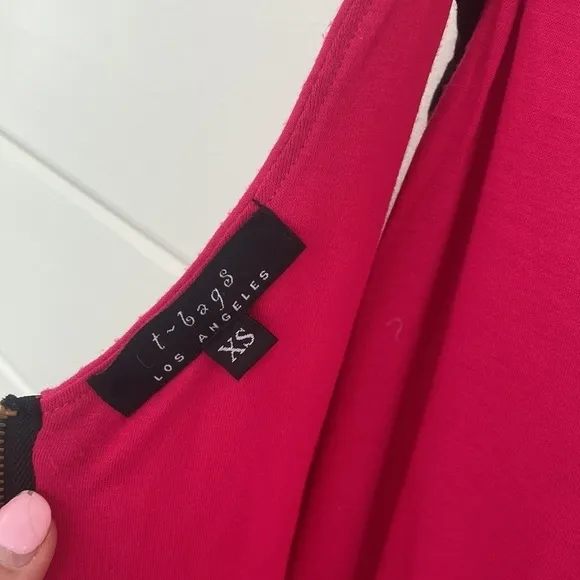 T-Bags Los Angeles | Pink Black Flowy Strappy Dress | Great Condition