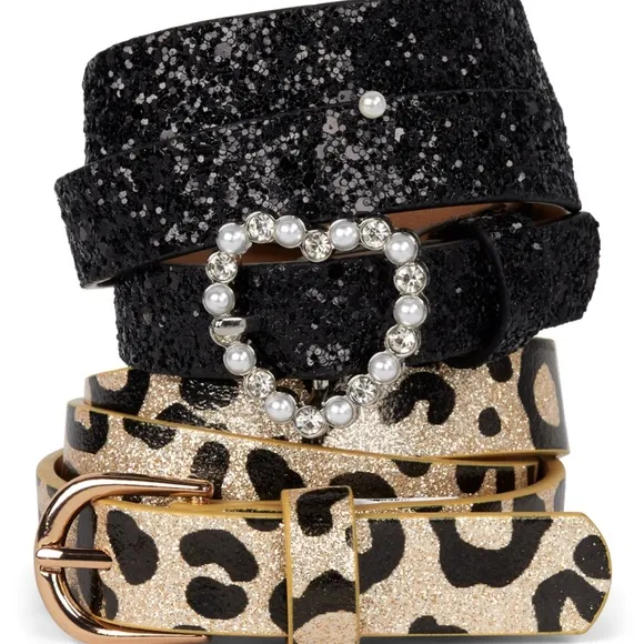Take all Leopard Sequin Dress,Leopard Belt,Glitter Block Heel Sandals, Bag