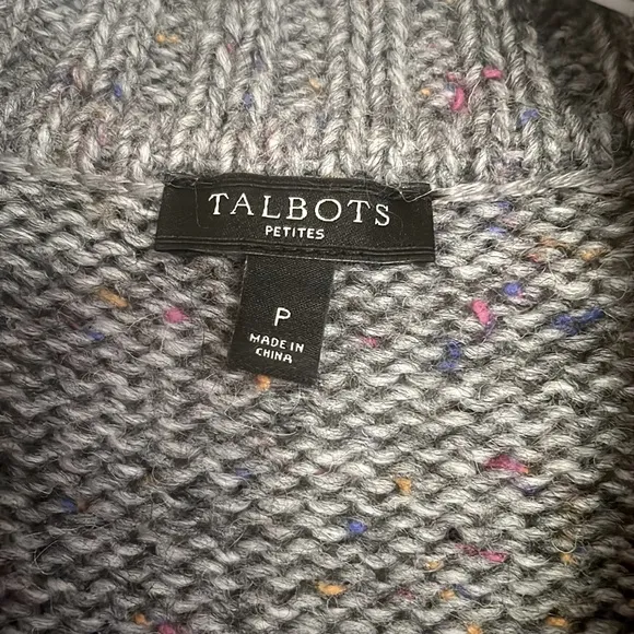 Talbots Grey Button Down Sweater Cardigan Size P