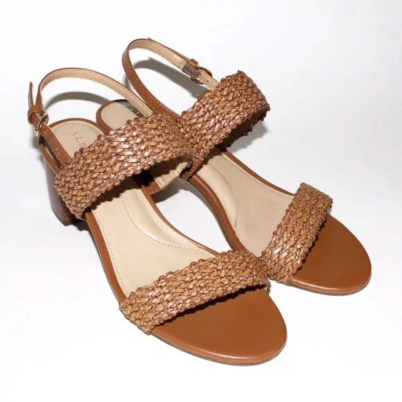 Talbots Mimi Woven Leather Sandals in Havana Tan