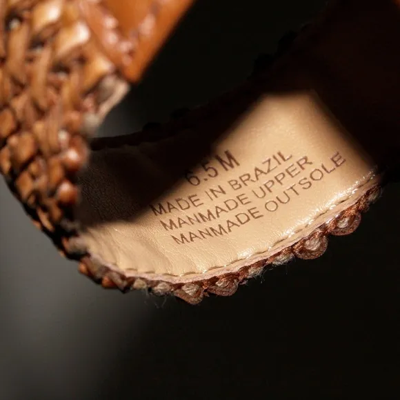 Talbots Mimi Woven Leather Sandals in Havana Tan