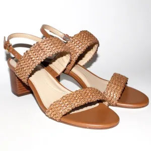 Talbots Mimi Woven Leather Sandals in Havana Tan