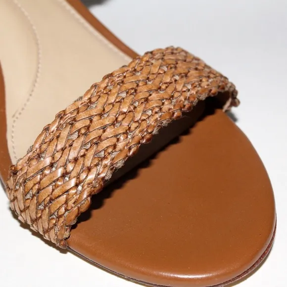 Talbots Mimi Woven Leather Sandals in Havana Tan