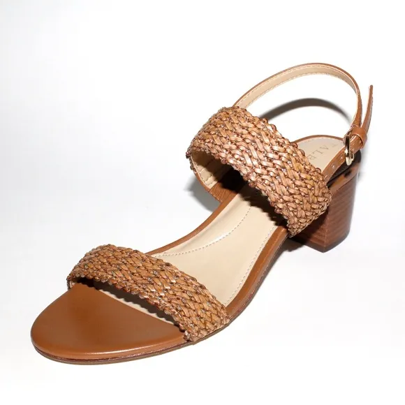 Talbots Mimi Woven Leather Sandals in Havana Tan