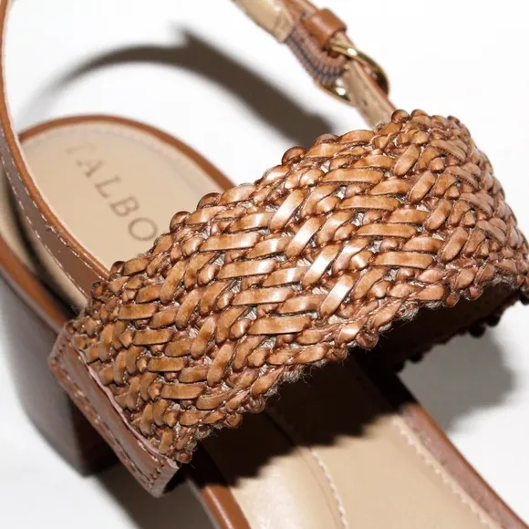 Talbots Mimi Woven Leather Sandals in Havana Tan