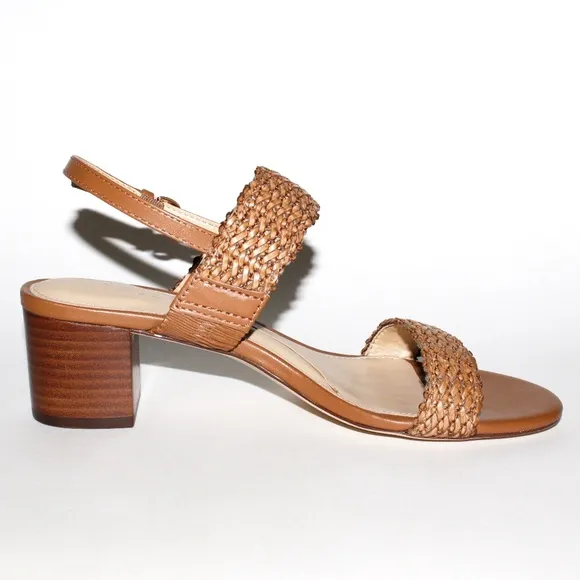 Talbots Mimi Woven Leather Sandals in Havana Tan