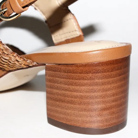 Talbots Mimi Woven Leather Sandals in Havana Tan