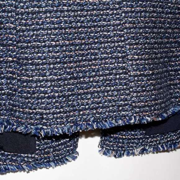 Talbots Tweed Open-Front Frayed-Hem Jacket