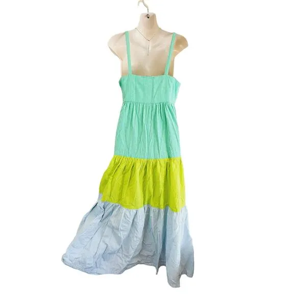 Tanya Taylor Dani Colorblock Maxi Dress