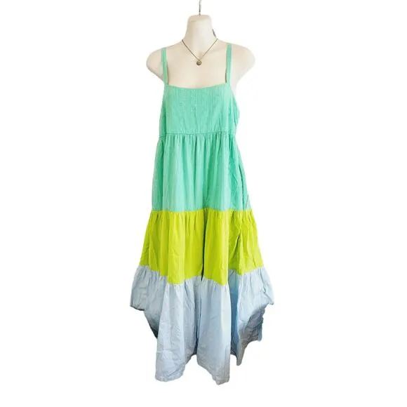 Tanya Taylor Dani Colorblock Maxi Dress