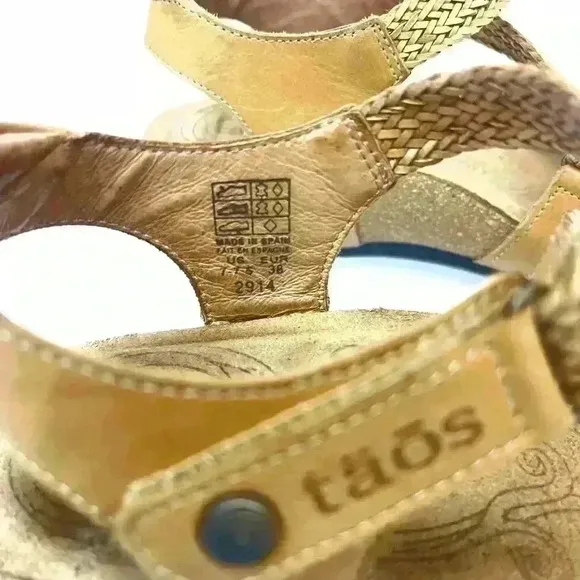 Taos Trulie Leather Comfort Wedge Sandals Taos Shoes Us Size 7 - 7.5 Euro 38