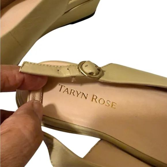 Taryn Rose Women's Leather Sling backs WedgeTan 10