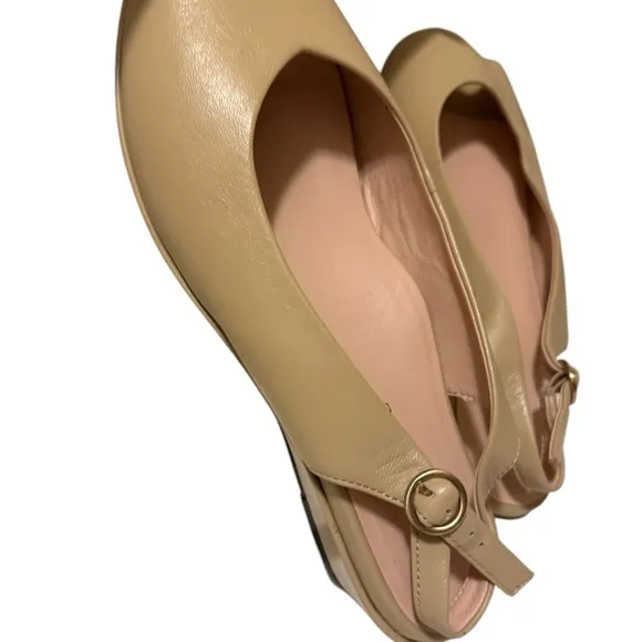 Taryn Rose Women's Leather Sling backs WedgeTan 10