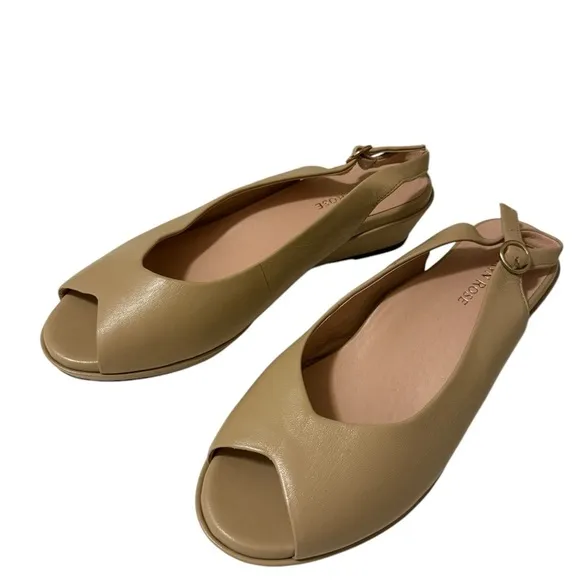 Taryn Rose Women's Leather Sling backs WedgeTan 10