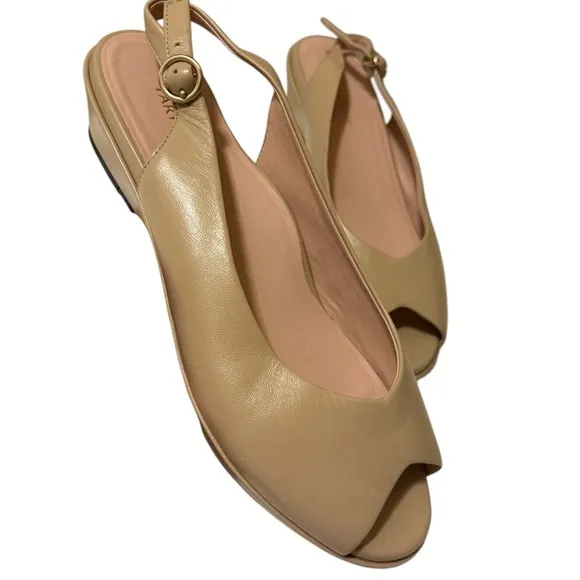 Taryn Rose Women's Leather Sling backs WedgeTan 10
