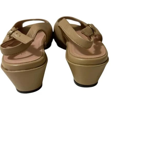 Taryn Rose Women's Leather Sling backs WedgeTan 10