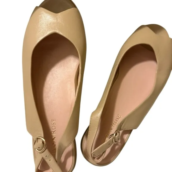 Taryn Rose Women's Leather Sling backs WedgeTan 10