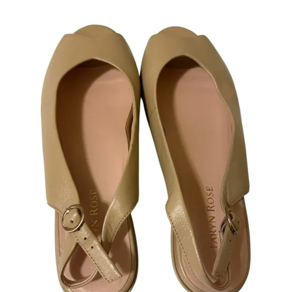 Taryn Rose Women's Leather Sling backs WedgeTan 10