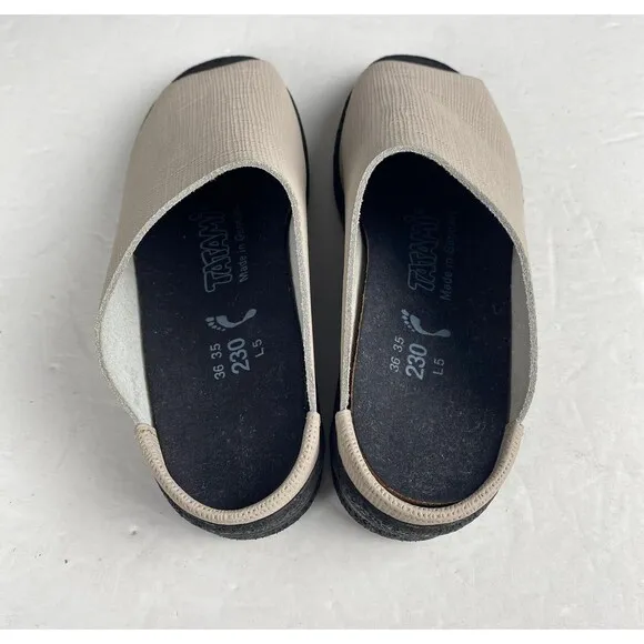 Tatami Birkenstock Women's Size 36 Santee Beige Textured Slip On Clogs Sandals