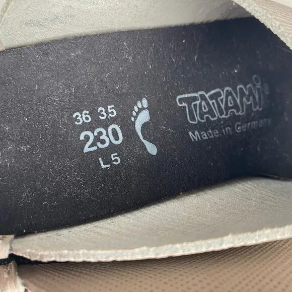 Tatami Birkenstock Women's Size 36 Santee Beige Textured Slip On Clogs Sandals