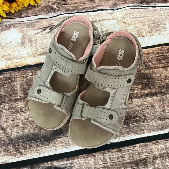 Taupe Sports Sandals by SAS are in like new condition. Size 9.5