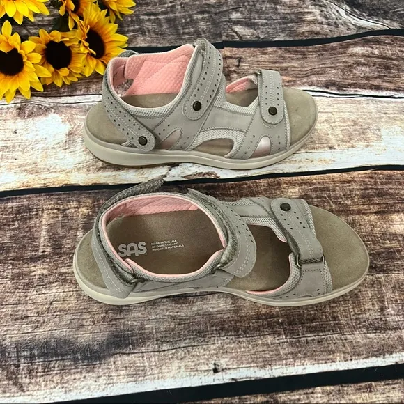 Taupe Sports Sandals by SAS are in like new condition. Size 9.5