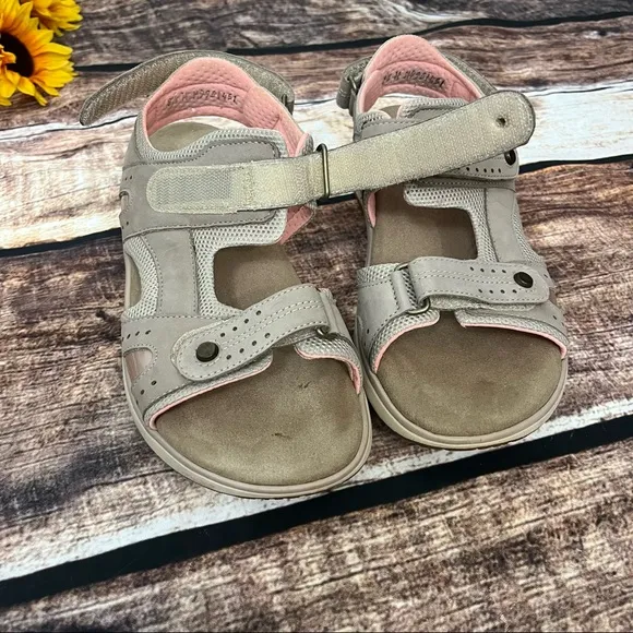 Taupe Sports Sandals by SAS are in like new condition. Size 9.5