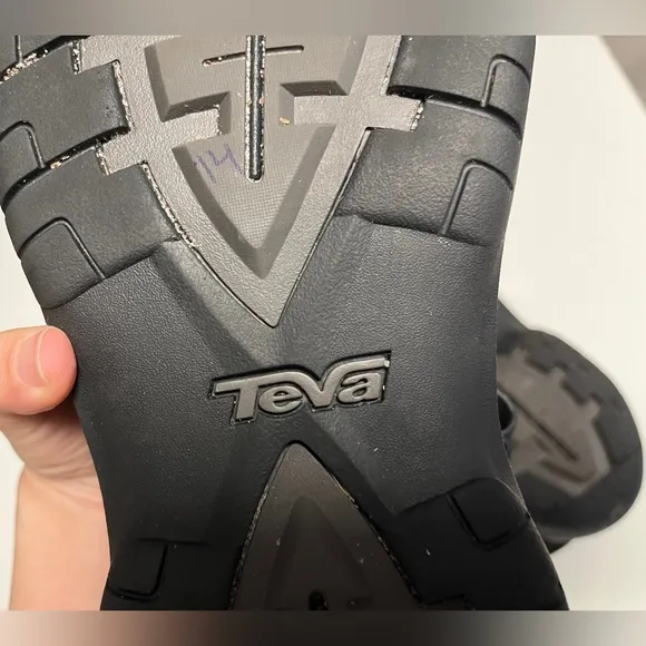 Teva Men’s 4289 Tanza Adjustable Strap Black Sports Sandals Spider Rubber Sz 12