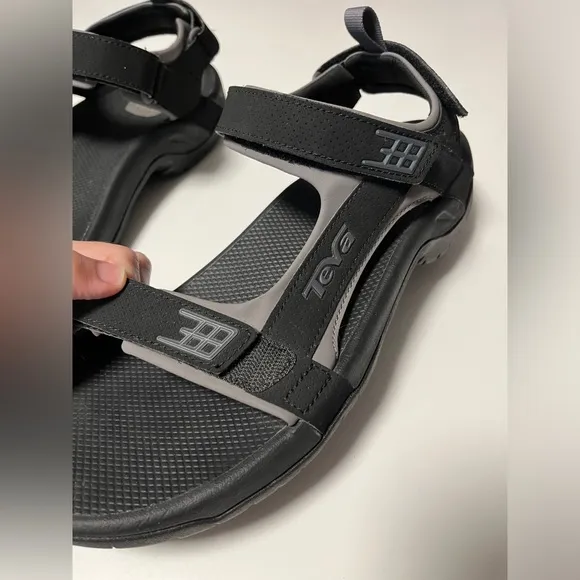 Teva Men’s 4289 Tanza Adjustable Strap Black Sports Sandals Spider Rubber Sz 12