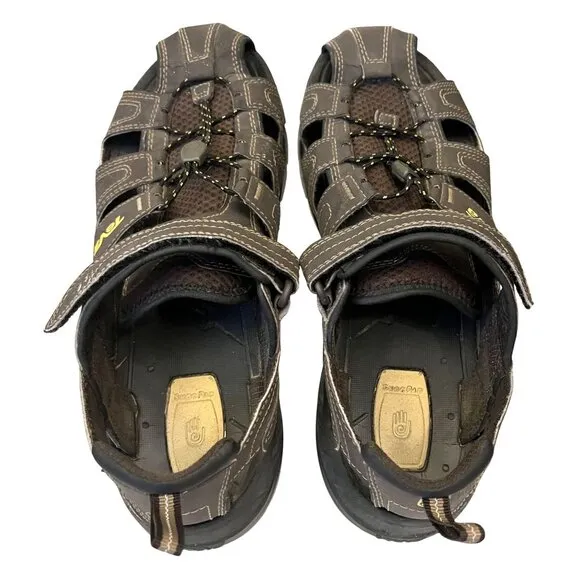 TEVA Mens Brown Leather Forbay Outdoor Sports Fishing Boating Sandal Size 10
