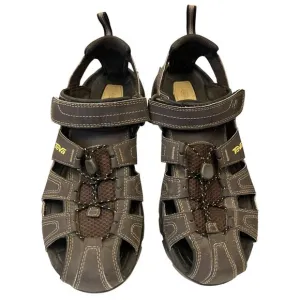 TEVA Mens Brown Leather Forbay Outdoor Sports Fishing Boating Sandal Size 10