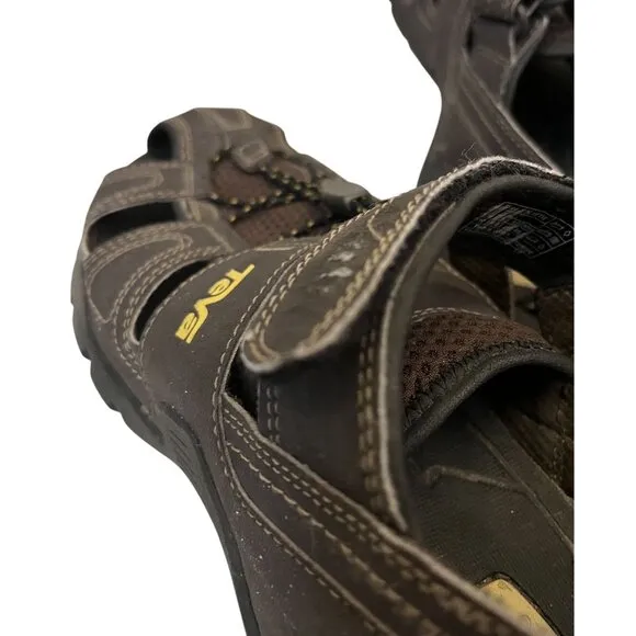 TEVA Mens Brown Leather Forbay Outdoor Sports Fishing Boating Sandal Size 10