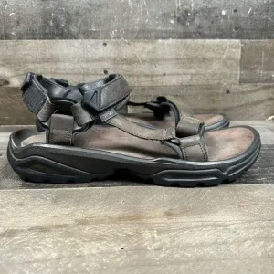 Teva Men’s Size 14 Hiking Sport Sandals Brown Adjustable Hook and Loop Leather