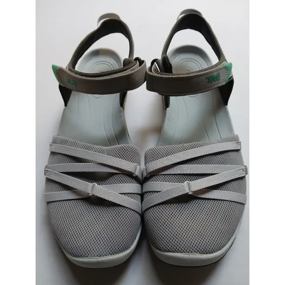 Teva Sandals Womens Tirra CT Shoes Gray Sports Outdoors Closed Toe Comfort 9.5