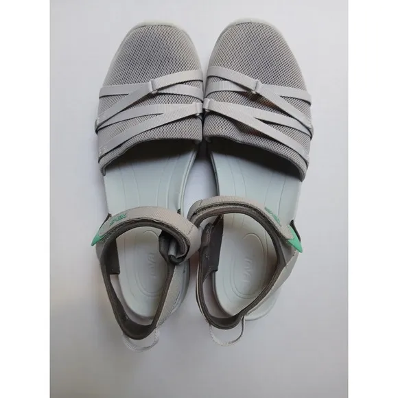 Teva Sandals Womens Tirra CT Shoes Gray Sports Outdoors Closed Toe Comfort 9.5