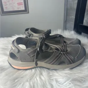 Teva womens 7 Gray and Orange Sport Sandals active hiking walking strappy sandal