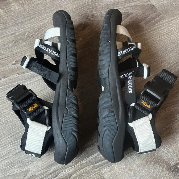 Teva x Snow Peak Hurricane XLT2 Alp Buckle Sandals Black White Mens 9 UK 8 EU 42