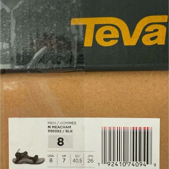 Teva Meacham Hiking Black Sandals Men’s Size 8