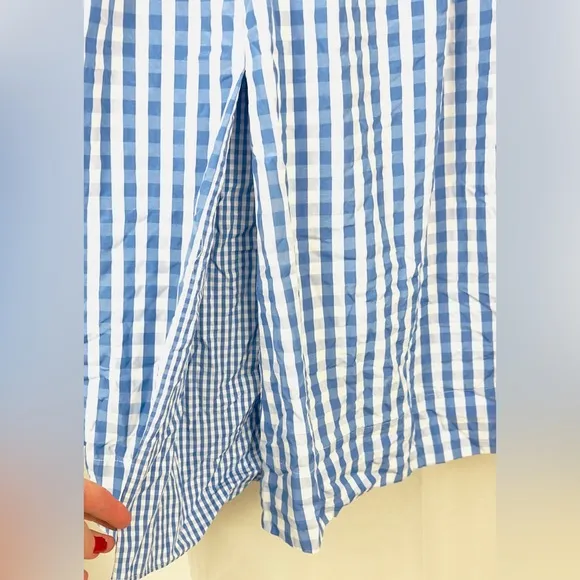 Thakoon Blue Gingham Asymmetrical Faux Wrap Skirt   Size 8  Excellent Condition