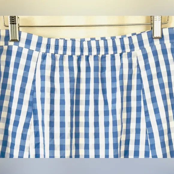 Thakoon Blue Gingham Asymmetrical Faux Wrap Skirt   Size 8  Excellent Condition