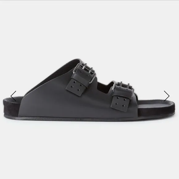 The Kooples Men’s Black Leather Double Strap Sandals FR 42 = US 9 NEW IN BOX!