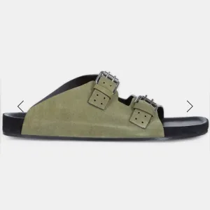The Kooples Men’s Khaki Olive Suede Double Strap Leather Sandals FR 40 US 7 NEW!