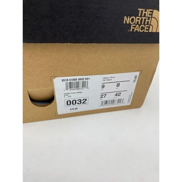 The North Face Sandals Mens 9 Olive Black Skeena Sports Flat NF0A5JC6WMB NEW