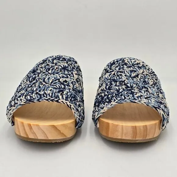 The Sak Ella Wooden Platform Sandals Slip In Crochet Clog MSRP $99 Women's 10