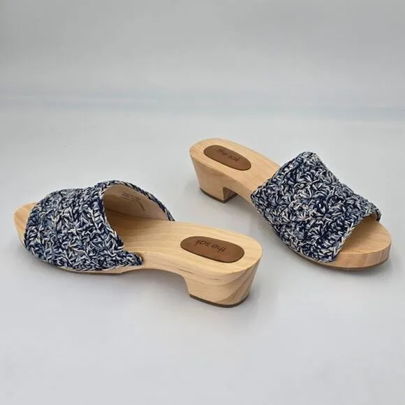 The Sak Ella Wooden Platform Sandals Slip In Crochet Clog MSRP $99 Women's 10