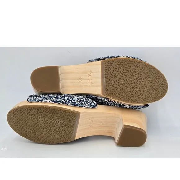 The Sak Ella Wooden Platform Sandals Slip In Crochet Clog MSRP $99 Women's 10