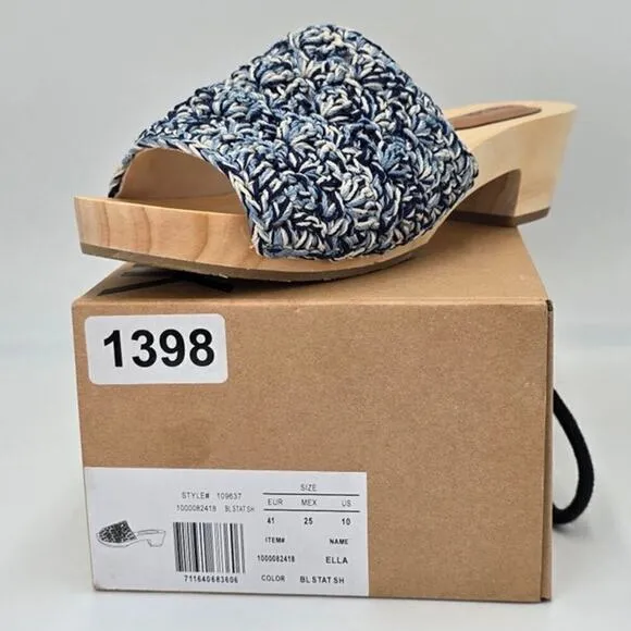 The Sak Ella Wooden Platform Sandals Slip In Crochet Clog MSRP $99 Women's 10